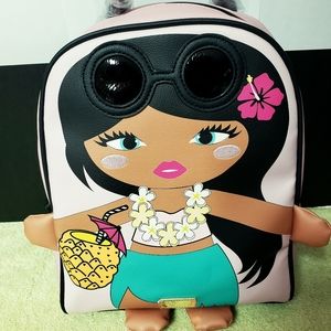 Betsey Johnson  Bronzed Hawaiian Girl backpack